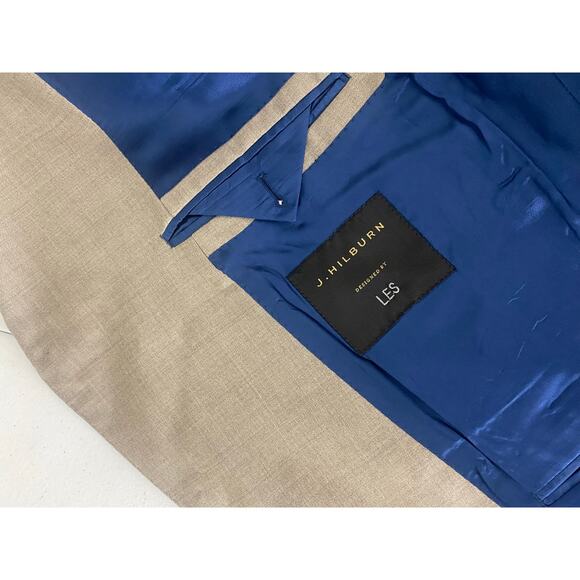 Men J. Hilburn Vitale Barberis Canonico wool cuffed 2-piece 3-button suit, 48R - Picture 7 of 11